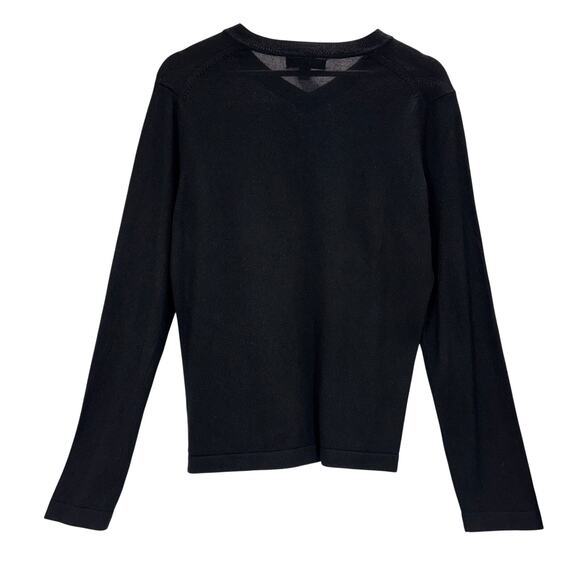 Banana Republic Silk Cashmere V-Neck Sweater Men’s Small Black Long Sleeve Knit - Picture 5 of 6